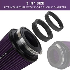 3 3.5 4 Inches Cold Air Intake Filter 76mm 89mm 101mm High Performance Washable.