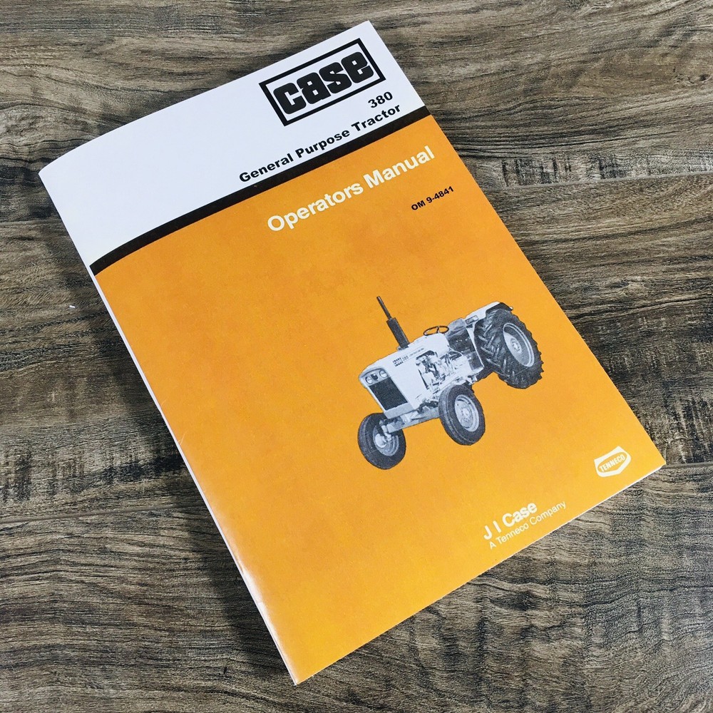 Case 380CK General Purpose Tractor Operators Manual Owners Book Maintenance