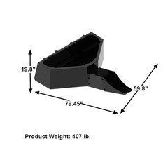 Skid Steer 1/2 Yard Cement Concrete Bucket Attachments with Spout Universal New