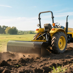 60″ 3 Pt Landscape Rock Rake For Category 1 Tractor Attachment Soil Gravel Lawn