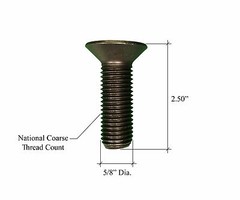 6 Cat / Bobcat Style Cutting Edge Bolts, Nuts, & Washers- 5/8 x 2 1/2″, 159-2953