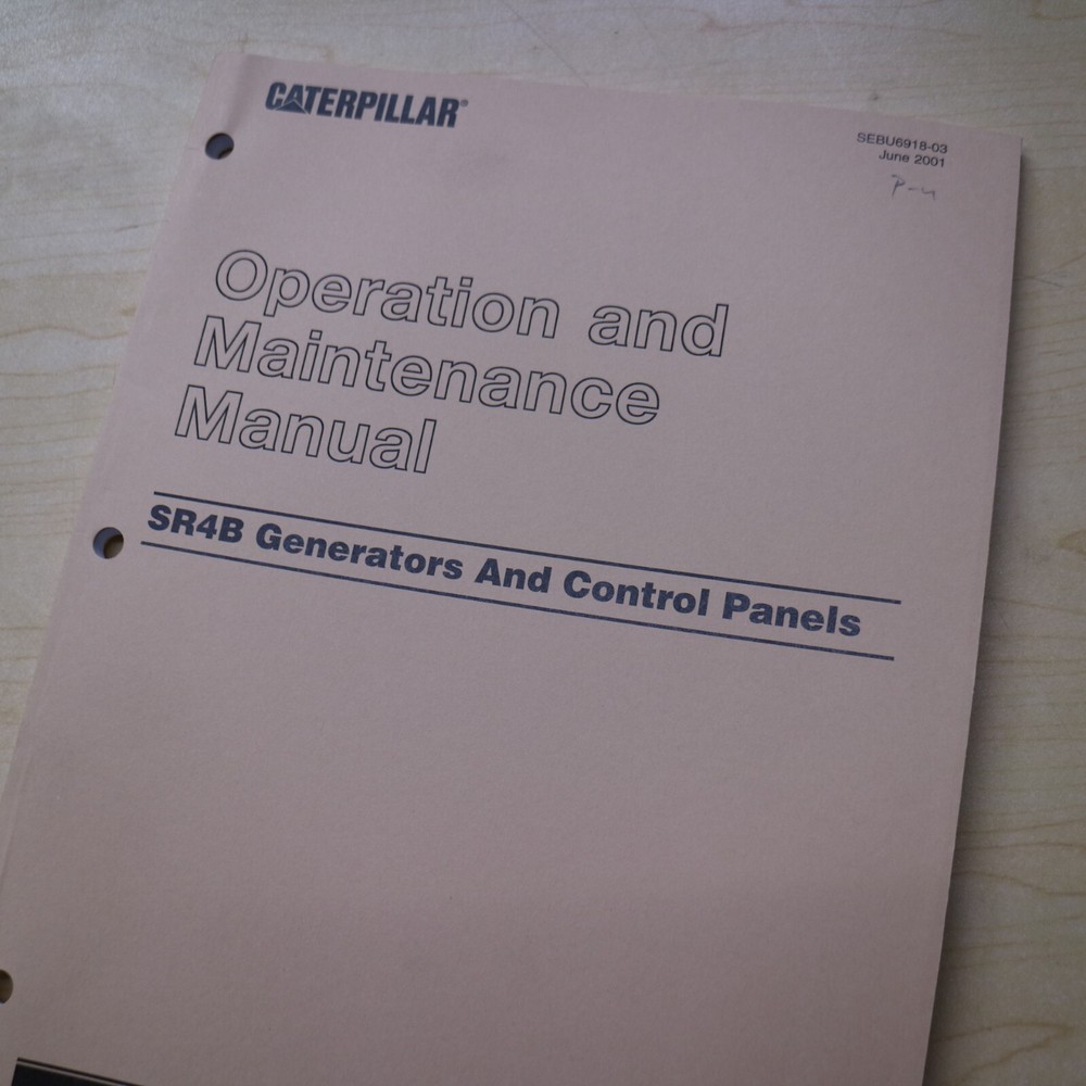 CATERPILLAR SR4B GENERATOR PANEL Owner Operator Operation Maintenance Manual CP
