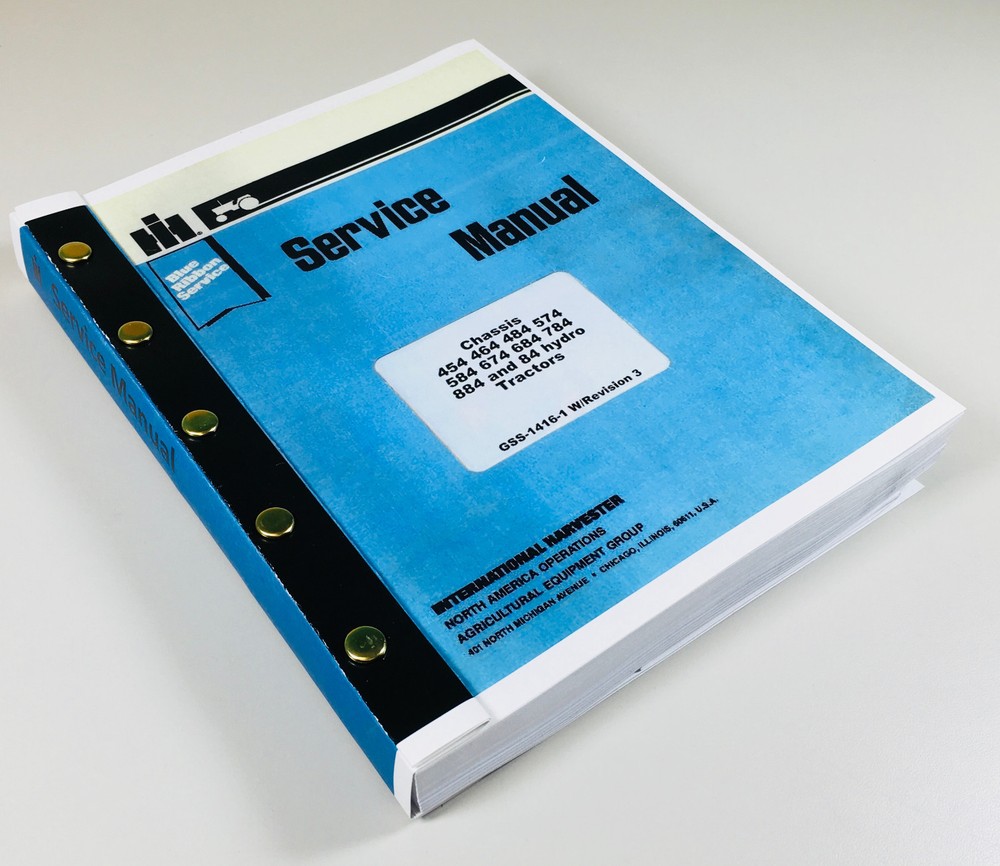 Service Manual for International 454 464 484 Tractor Repair Shop Workshop Book