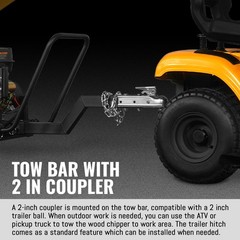 MechMaxx 5 inch 420cc 15hp Gas Powered Drum Wood Chipper With Towbar, PGS1500
