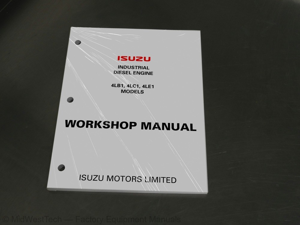 JCB Isuzu 4LB1, 4LC1, 4LE1 Diesel Engine Service Manual Repair Shop Book