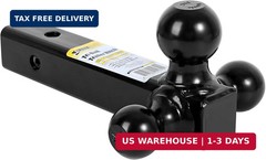 MaxxHaul 70270 Trailer Hitch Hollow Shaft Triple Ball Mount – Black