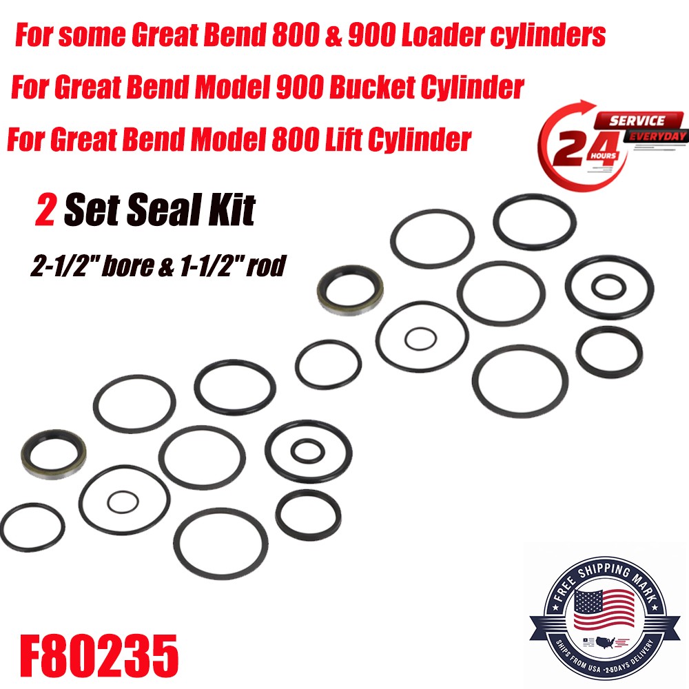 For Great Bend 800 & 900 Loader Cylinders F80235 Replacement Seal Kit 2PC