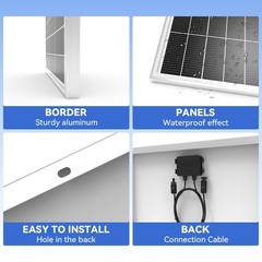 200W 12V Solar Panel 18BB Mono Battery Charge RV PV Home Off-Grid Battery Power