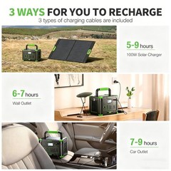EBL 500W 519Wh Lithium-ion Battery Power Station Portable Solar Generator RV