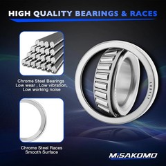 Bearings Kit Compatible with 3500lbs 1-1/16” to 1-3/8” Trailer Axles, 2 sets