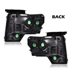 Headlights Smoky Lens Black Housing Clear Reflector 2009-2014 F150 DL3Z13008A