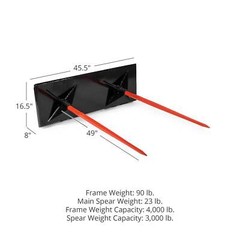 Titan Attachments Dual Prong 49″ Hay Bale Spear Attachment, SSQA