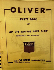 1960 Oliver Parts Book For #216 Tractor Gang Plow Mechanical & Hydraulic