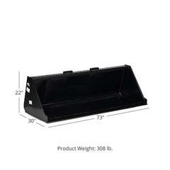 Titan Attachments 72″ Skid Steer Dirt Bucket V2, 1/8″ Thick Structural Steel