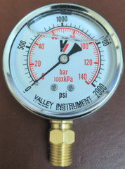 Valley Industries 2140GXB2000 40 Series Industrial Gauge 0-2000 PSI
