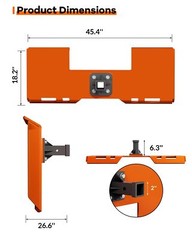 3/8″ Skid Steer Mount Plate Tractor Plate w/2″ Trailer Hitch Receiver Attachment