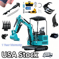 New Mini Excavator 1.8 Ton Digger Diesel Crawler 4000Ibs KUBOTA USA Free Ship