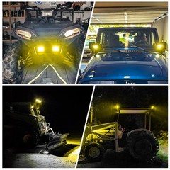 2Pcs 4″ LED Work Lights Amber Spot Pods OffRoad Truck ATV UTV Driving Fog Lamps