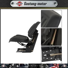 Tractor Seat w/ Backrest Black Slide Track Steel PVC Compact Mower