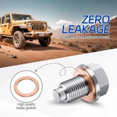 M14x1.5 Magnetic Oil Drain Plug with Copper Washers, Strong Stai Size: M14x1.5