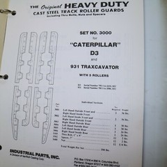 Caterpillar Tractor Cast Steel Track Roller Guards INDUSTRIAL Parts Manual Book