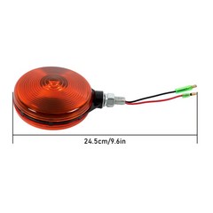 LABLT 2 PCS Red/Amber Round Side Marker Light Lamp Dual Face Turn Signal