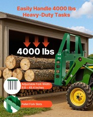 VEVOR Pallet Fork Frame Attachment with 36-inch Skid Steer Forks for JD Tractors