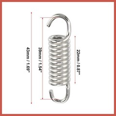 4 Pcs Universal 43mm 1.69″ Stainless Steel Motorcycle Exhaust Pipe Springs, Silv