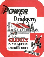 Power vs Drudgery Gravely Model 2 Wheel Tractor Sales Brochure Catalog Implement