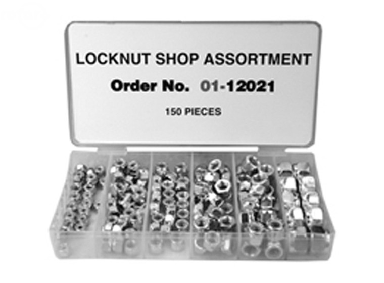 Lock Nut Assortment 150 Pcs: 10×24, 1/4×20, 1/4×28, 5/16×18, 3/8×16, 1/2×13