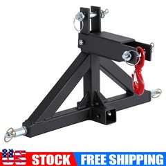 3Pt Trailer Hitch W/ 2” Receiver Drawbar Adapter Towing Hook for Cat 1 Tractor