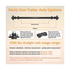 dreamdragon 3500 lbs Trailer Axle with 5×5 Idler Hubs – 61″ Hubface 46″ Sprin…