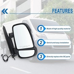 Right Passenger Side Mirror Compatible with 2014-2025 Ram Promaster 1500/2500/3