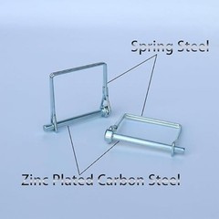 4 Pcs Zinc Plated Carbon Steel Trailer Coupler Pin, Square Safety Hitch Pin 1/4″