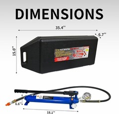 10 Ton Hydraulic Porta Power Kit, 17-Piece Auto Body Repair Set with Case