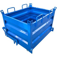 2200lbs Load Self-Dumping Hopper: Manual Forklift-Operated Steel Turnover Box