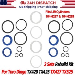 2 Sets For Toro Dingo TX420 TX425 104-6267 / 104-6269 Lift Cylinder Rebuild Kit