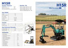 AGT H15R Mini Excavator Digger 13.5HP Gas RATO Engine Pilot Control System 1 Ton