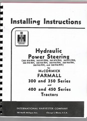 International Farmall 300 350 450 Tractor Behlen Power Steering Service Manual