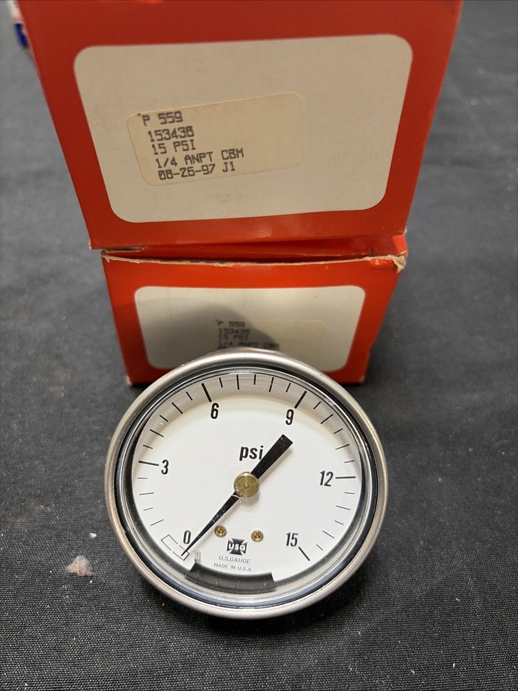 Ametek Gauge 2.5” Dial 0-15 Psi P559 1/4” ANPT CBM