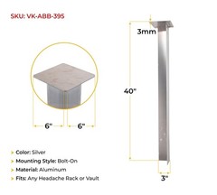 40″Viking Adjustable Aluminum Beacon Bracket for Headache Rack – Bolt-On – 1Pair
