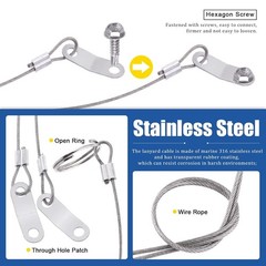 15Pcs 1/4″ X 1-3/4″ Lynch Pin with Lanyard Cable Set 10Pcs Lynch Pin Lock Pin Cl
