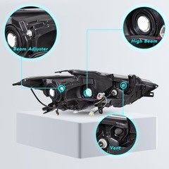 Halogen Headlight Assembly for 2016-2018 Maxima Projector OE Style
