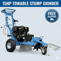 15HP 420cc Towable Stump Grinder Gas Powered Electric Start Tree Root Removal