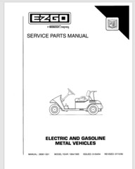 1994 1995 EZGO E Z GO Electric & Gas Golf Cart Service, parts Manual 218 pages