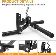 Manual Quick Implement Lift 1-Point Lift System for ATV/UTV With 2 inch Receiver