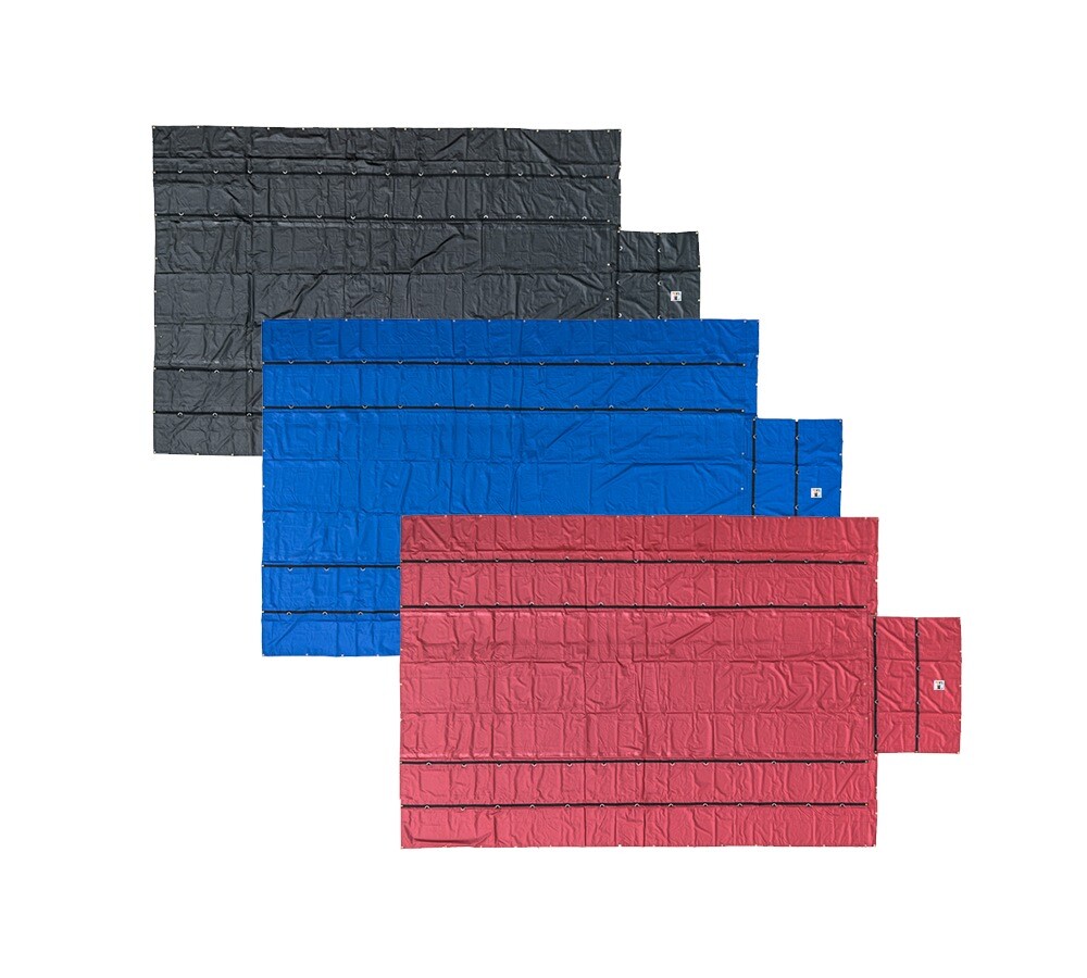 16’x27′ Flatbed Truck Waterproof Tarps – 18Oz Vinyl Blue Steel Tarp (4′ Drop)