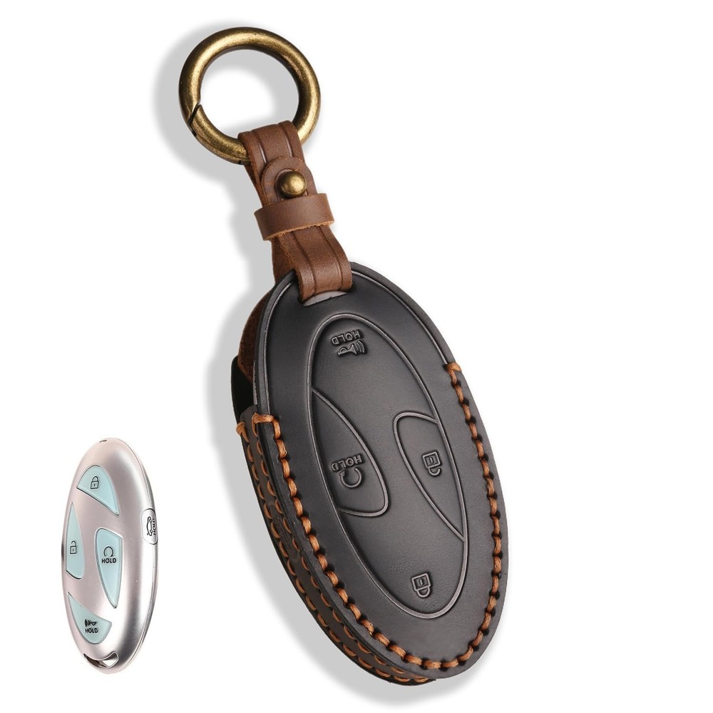 MILD EAST Leather Key Fob Cover for 2023 2024 2025 Hyundai Ioniq 6 Grandeur G…