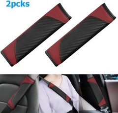 2PCS Car Seat Belt Cover, Carbon Fiber Safety Seatbelt Shoulder Strap Covers