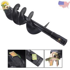 12 inch x 48 inch Auger Bit for Post Hole Digger, 2 inch Hex Connect W/ Pins